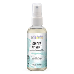 Aura Cacia Aromatherapy Mist Ginger Mint bottle offers a refreshing mood boost and on-the-go fragrance.