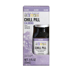 Aura Cacia Chill Pill essential oil bottle front view