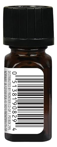 Close-up of cinnamon leaf essential oil bottle label