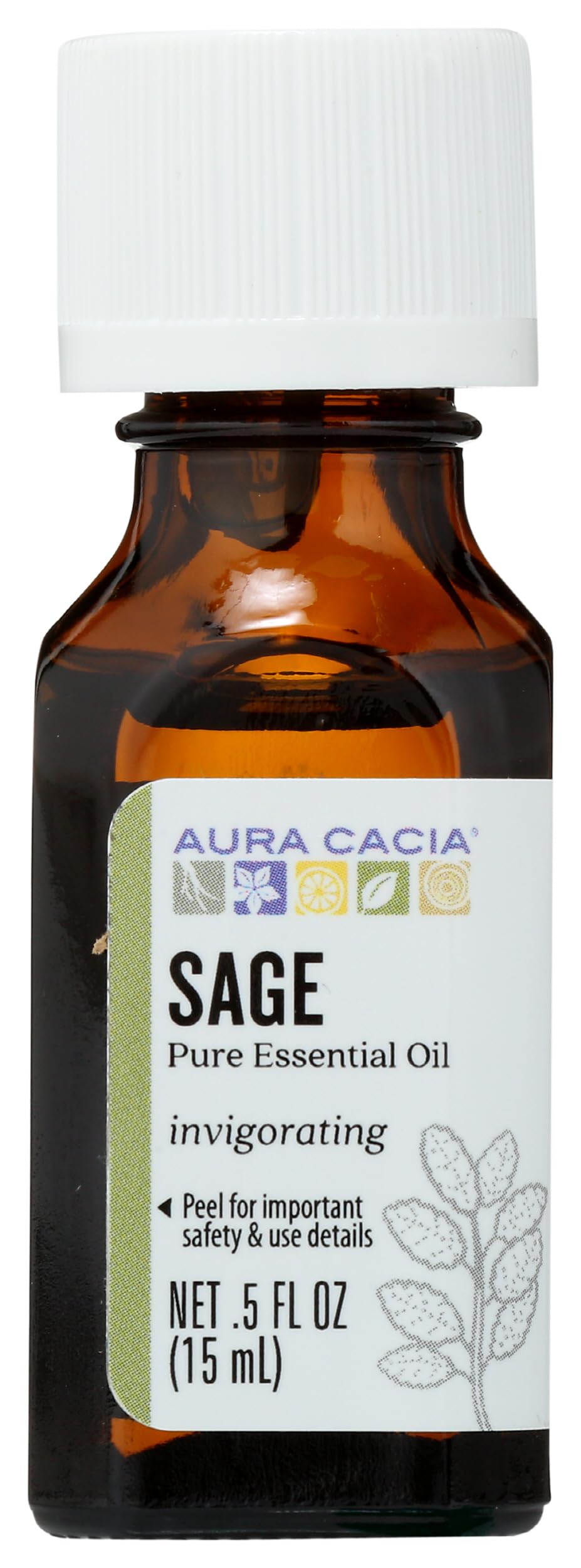 Aura Cacia Clary Sage essential oil bottle 0.5 oz