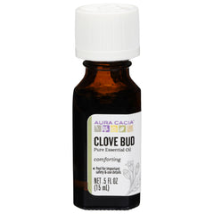 Aura Cacia Clove Bud Essential Oil 0.5 oz bottle - 100% Pure, GC/MS Tested