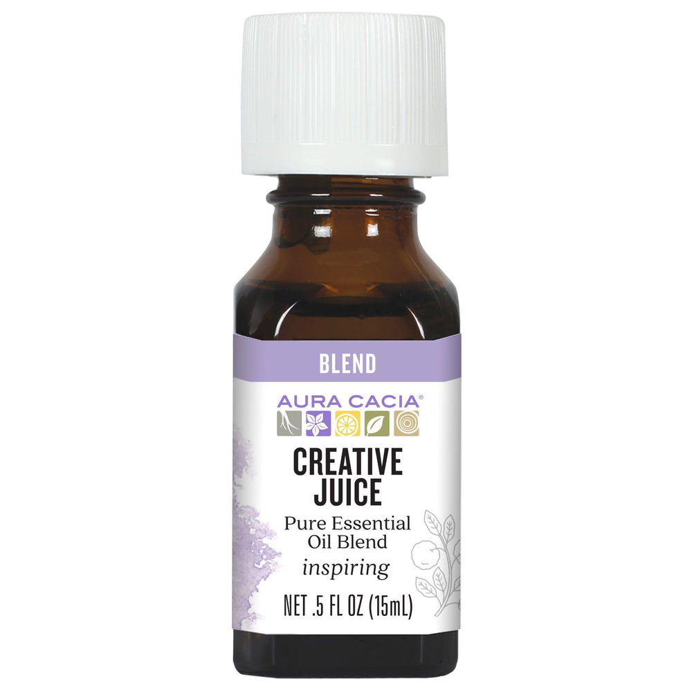 Aura Cacia Creative Juice diffuser bottle for focus-boosting aroma.