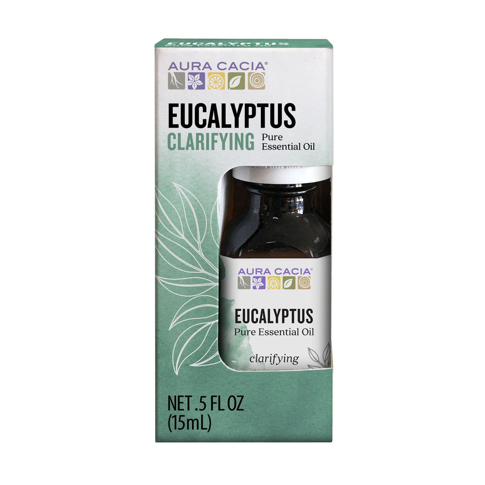 Aura Cacia Eucalyptus essential oil boxed bottle 0.5 oz