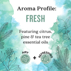 Aromatherapy diffuser releasing Aura Cacia Fresh scent