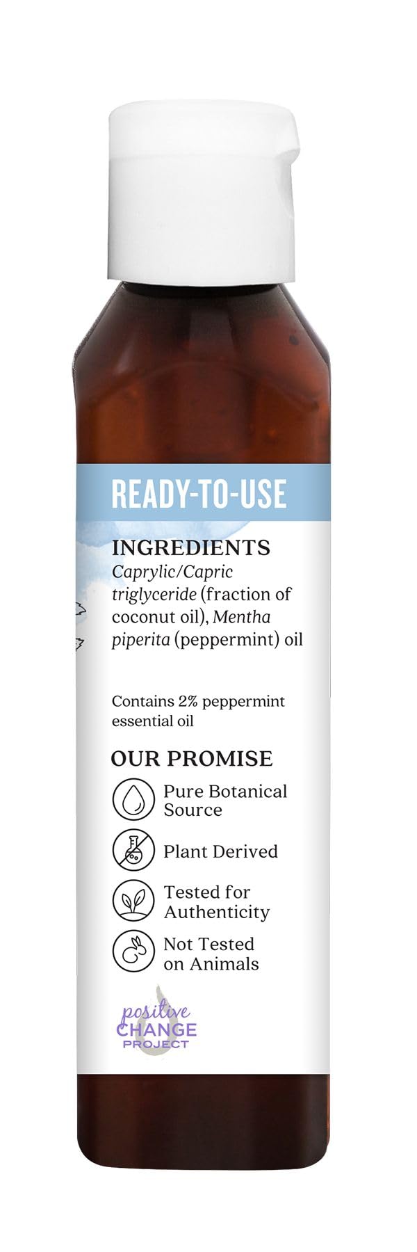 Aura Cacia GC-MS tested purity label closeup.