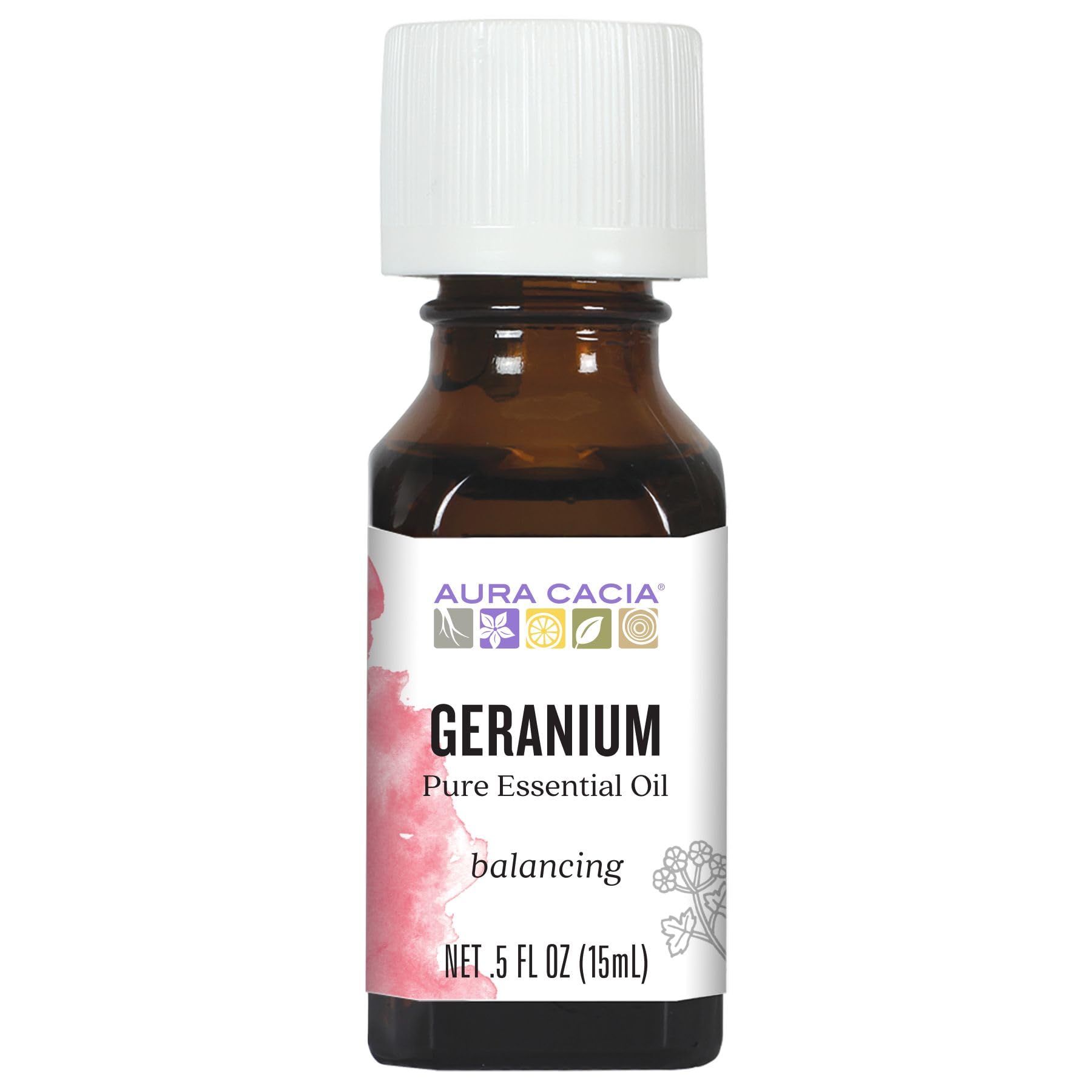 Aura Cacia Geranium essential oil bottle 15 ml