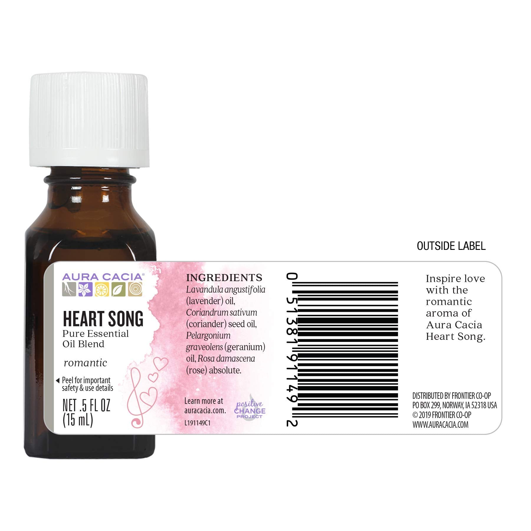 Aura Cacia Heart Song coriander-seed note highlights herbal nuance for uplifting scent profile