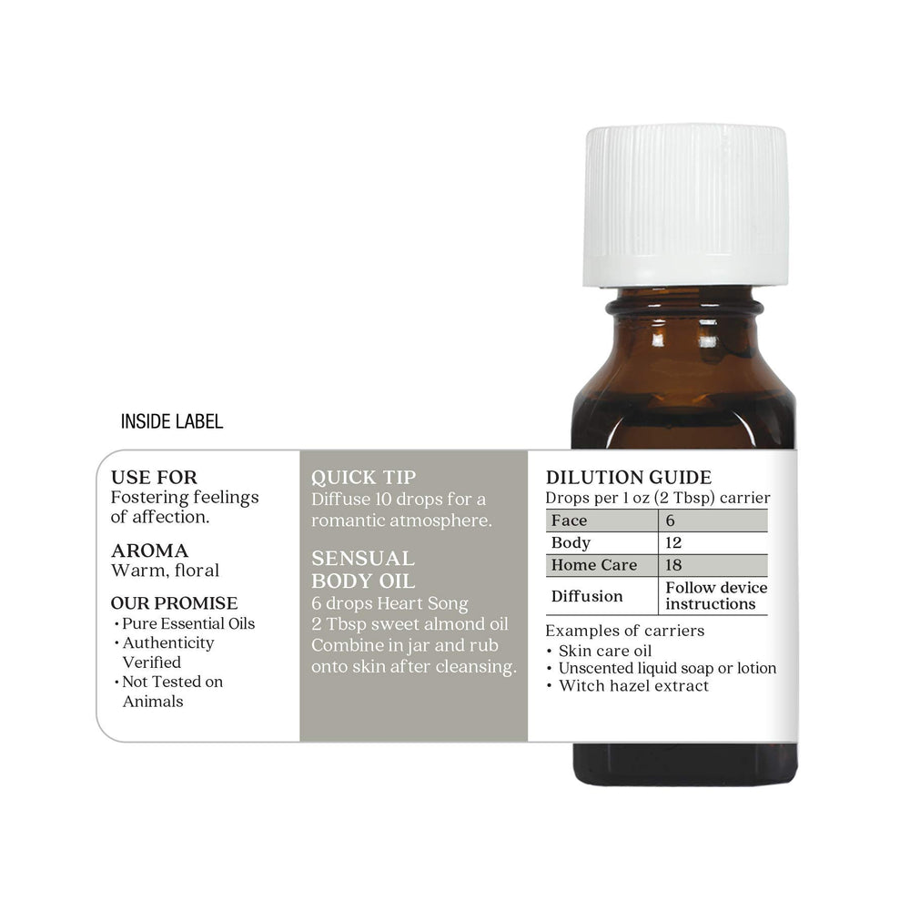 Aura Cacia Heart Song geranium petals image promotes warm, comforting ambiance