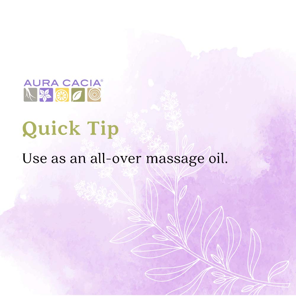 Aura Cacia Lavender Harvest Bath Oil with lavender sprigs