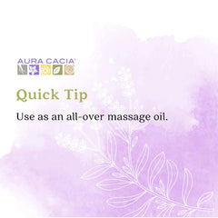 Aura Cacia Lavender Harvest Bath Oil with lavender sprigs