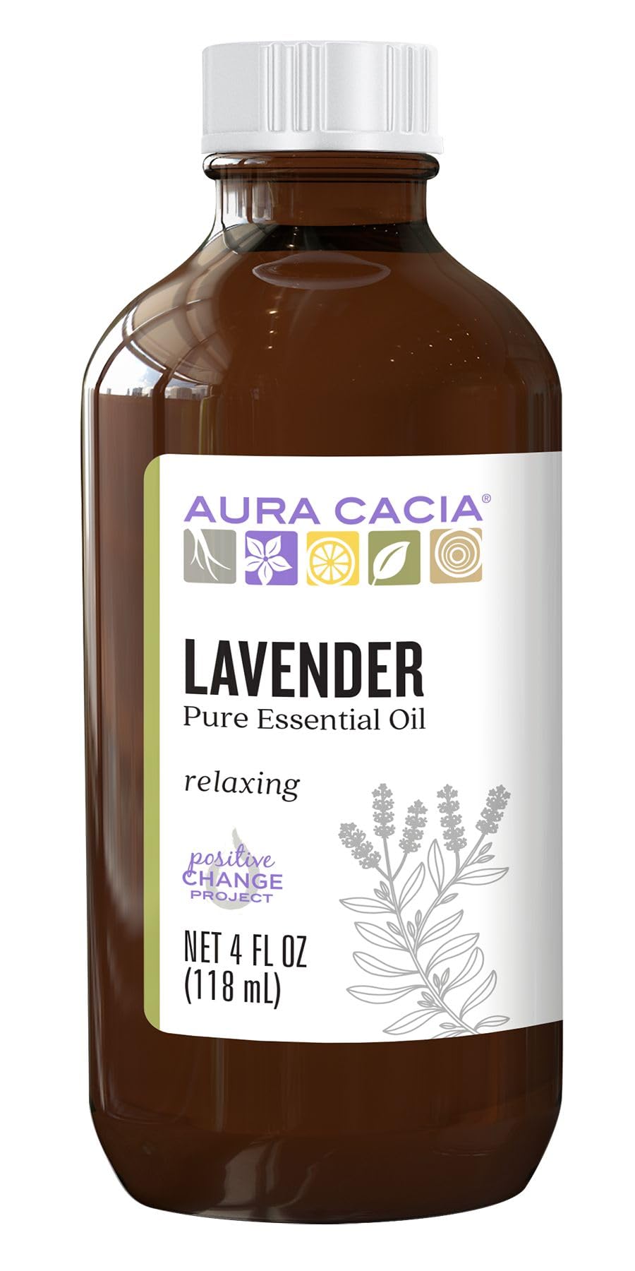 Aura Cacia Lavender essential oil bottle 4 oz