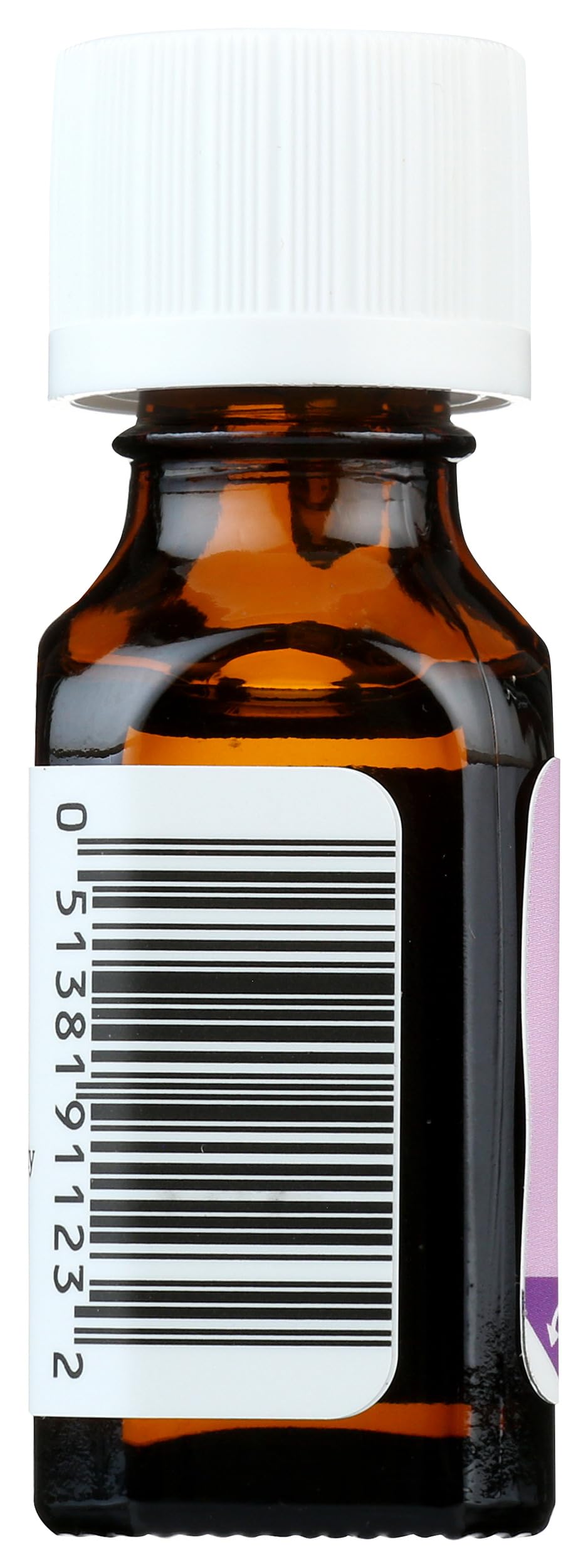 Close-up of Aura Cacia lavender oil label