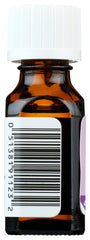 Close-up of Aura Cacia lavender oil label