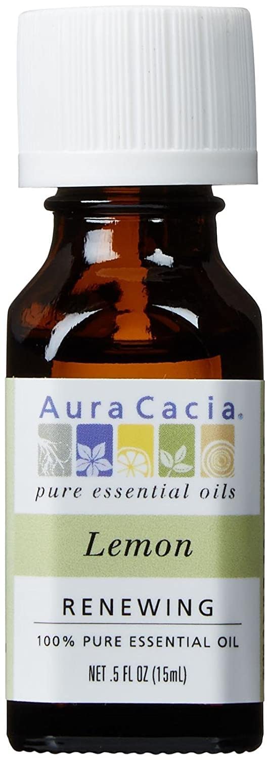 Aura Cacia Lemon Essential Oil bottle 0.5 oz