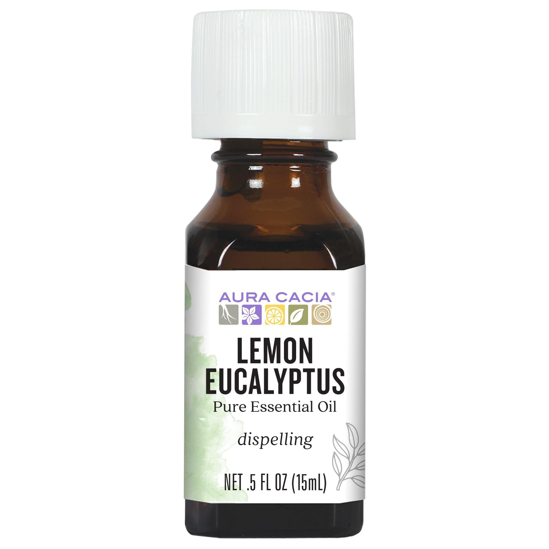 Aura Cacia Lemon Eucalyptus essential oil bottle 0.5 oz Corymbia citriodora