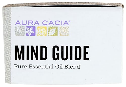 Aura Cacia Mind Guide desk bottle with dropper ready for mindful moments.