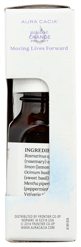 Aura Cacia Mind Guide product label on shelf showing portability for on-the-go focus.