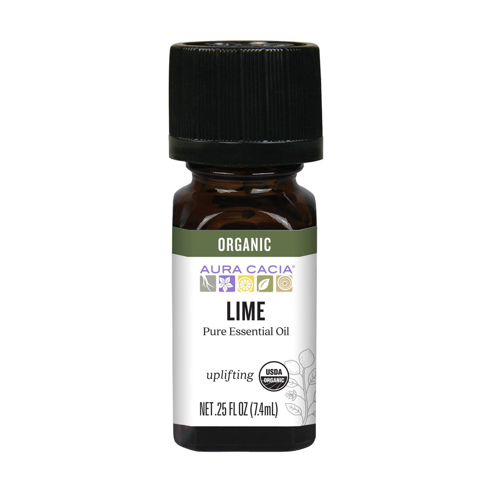 Aura Cacia Organic Distilled Lime Essential Oil bottle 0.25 fl oz