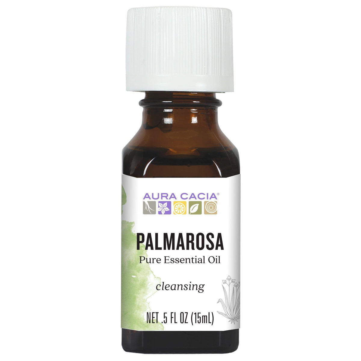 Aura Cacia Palmarosa essential oil bottle 0.5 oz