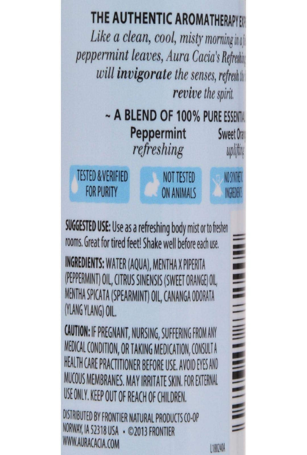Aura Cacia Peppermint Harvest Aromatherapy Mist room-refresh to energize spaces.