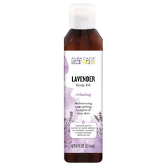 Aura Cacia Relaxing Lavender Body Oil bottle, 8 oz (pack of 2)