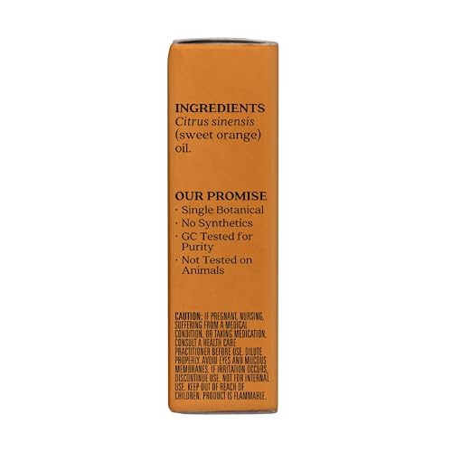 Aura Cacia Sweet Orange Essential Oil bottle imagery showing natural product