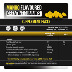 Side view of Aura HK Creatine Monohydrate Gummies Mango flavor
