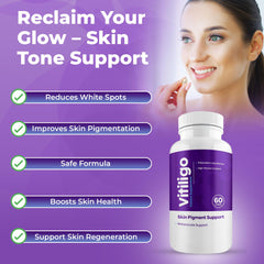 Aura Vitamins Vitiligo Capsules ingredients display highlighting antioxidants.