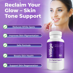 Aura Vitamins Vitiligo Capsules swallow demonstrates simple daily capsule for convenient use.