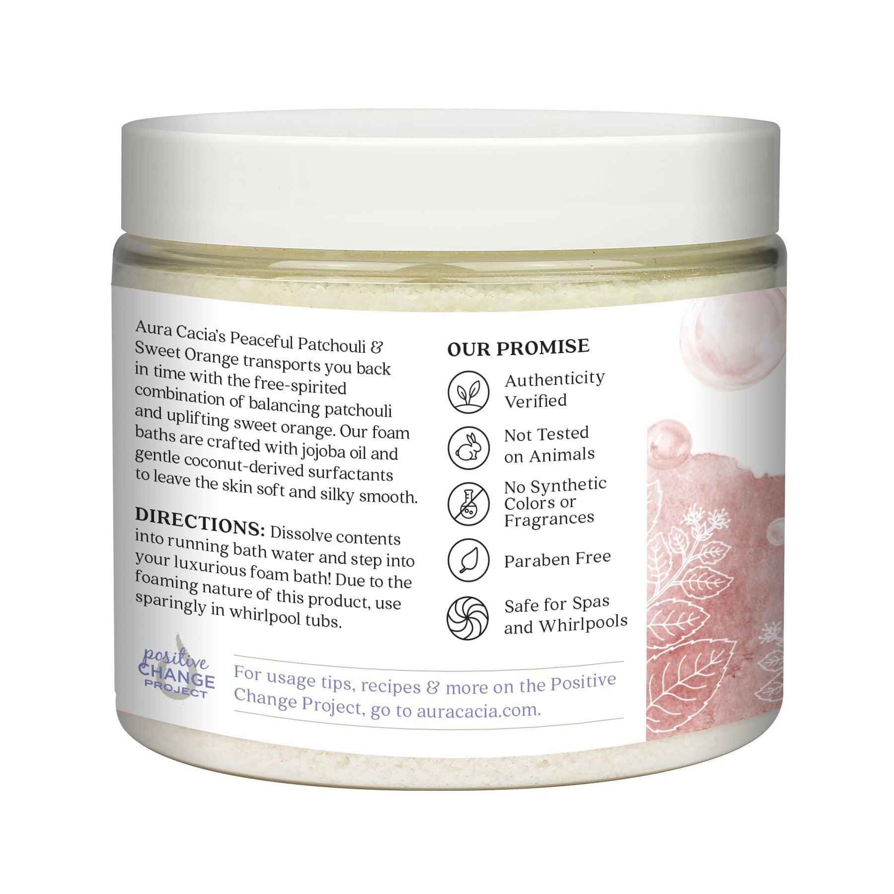 Foam bath texture with Patchouli and Sweet Orange essential oils