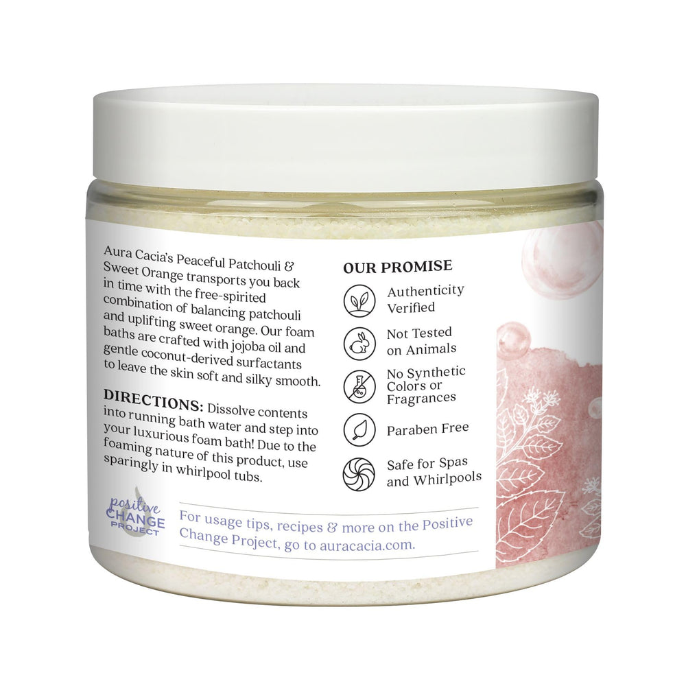 Foam bath texture with Patchouli and Sweet Orange essential oils