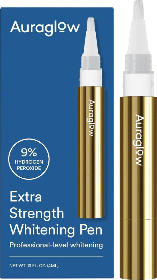 Auraglow Extra Strength Teeth Whitening Pen with 9% hydrogen peroxide