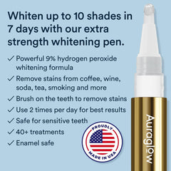 Whitening pen applying gel to teeth for faster whitening