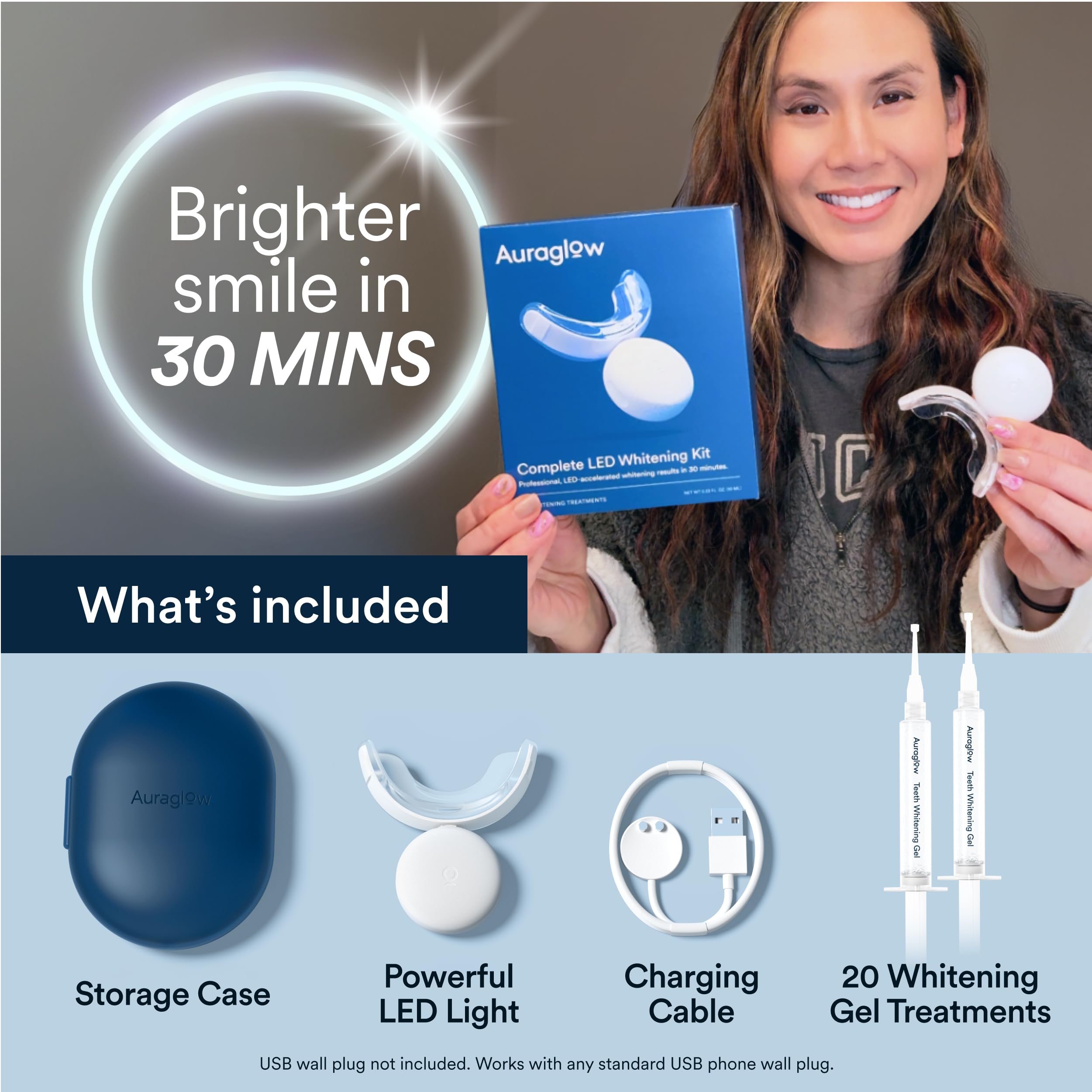 Whitening light device for at-home use