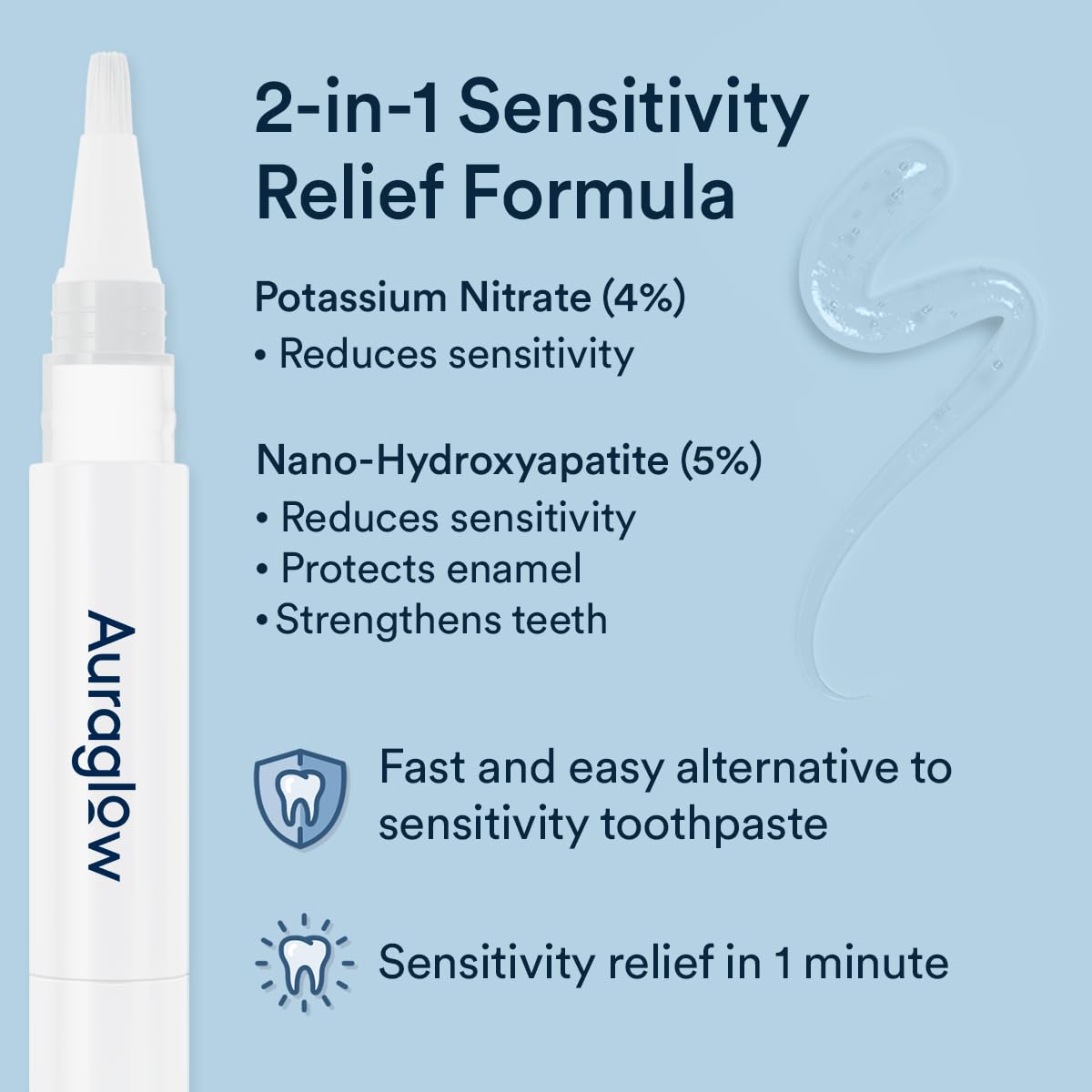 Close-up of key ingredients: potassium nitrate and nano-hydroxyapatite