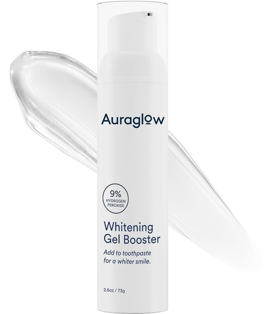 Auraglow Whitening Toothpaste Booster bottle with 9% hydrogen peroxide gel