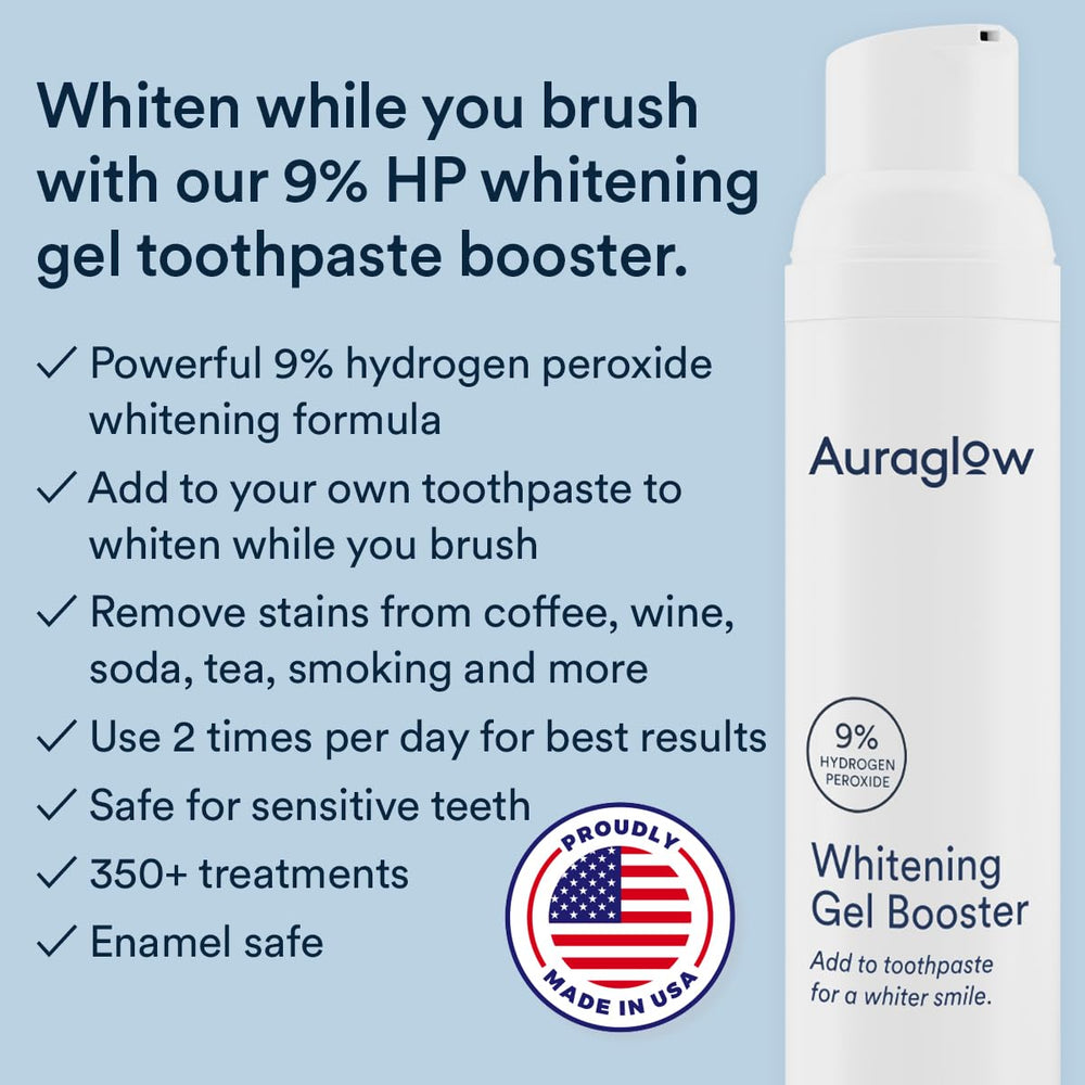 Toothbrush with whitening booster applied during brushing