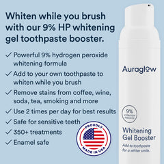Toothbrush with whitening booster applied during brushing