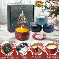 Elegant packaging art for Auralome Christmas candle set