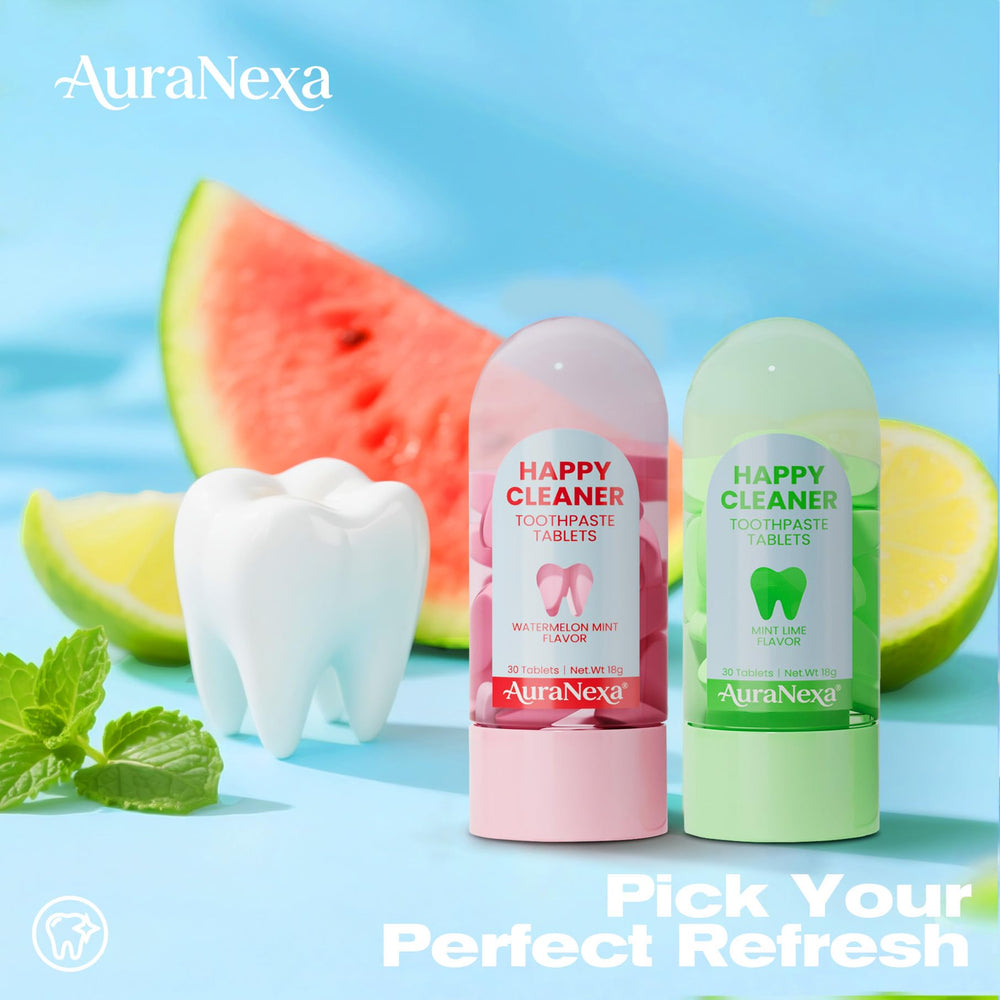 Eco-friendly packaging and sustainability for Auranexa toothpaste tablets