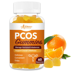 Auranic PCOS Gummies jar on a clean surface.