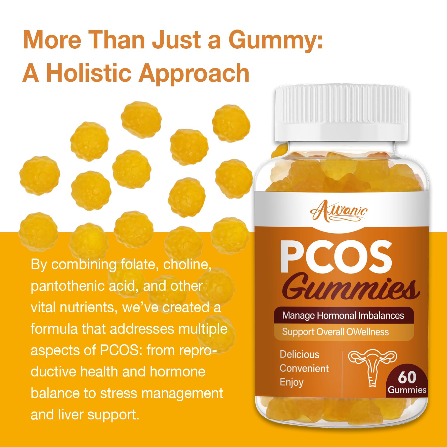 Compact PCOS Gummies packaging for easy storage.