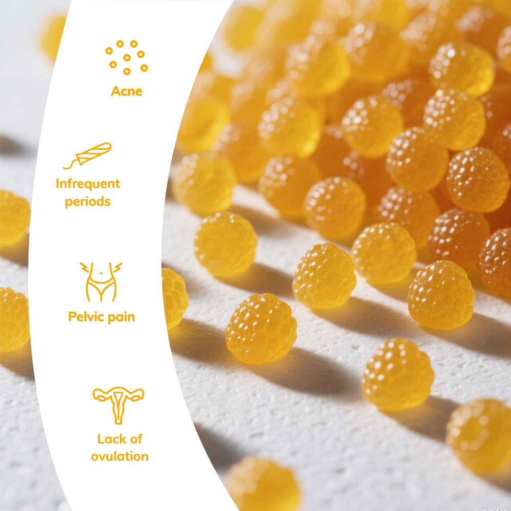 Soft and chewy texture of Auranic PCOS Gummies.