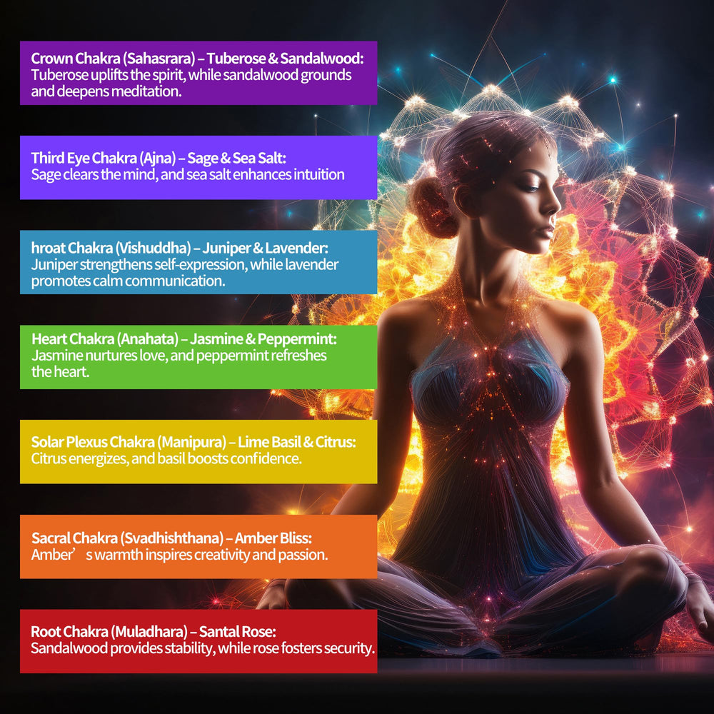 AurassenseECSL seven chakra candles bracelet included closeup emphasizes wearable energy companion.