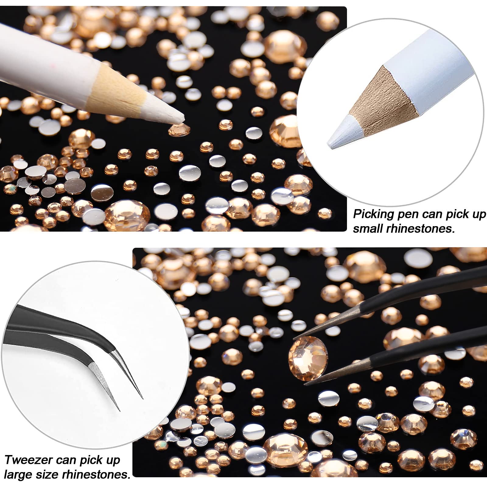 AUREHEN champagne rhinestones SS16 4mm ideal for jewelry and fashion embellishments.