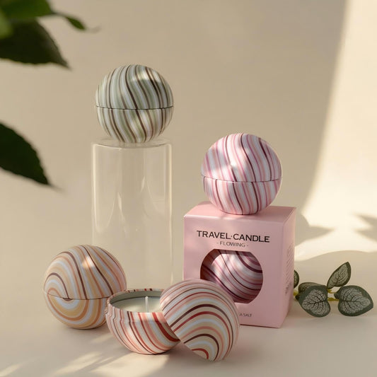 Aurestan four-pack candles in gift-ready boxes, perfect for wedding favors and bridesmaid gifts.