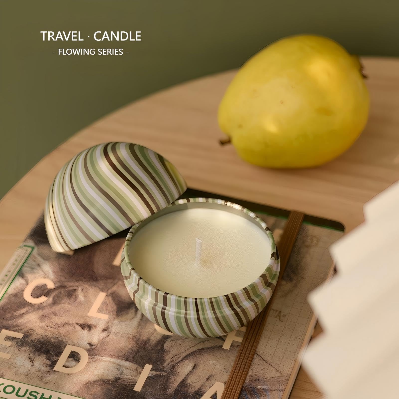 Aurestan travel-sized candle tin ideal for on-the-go ambiance.