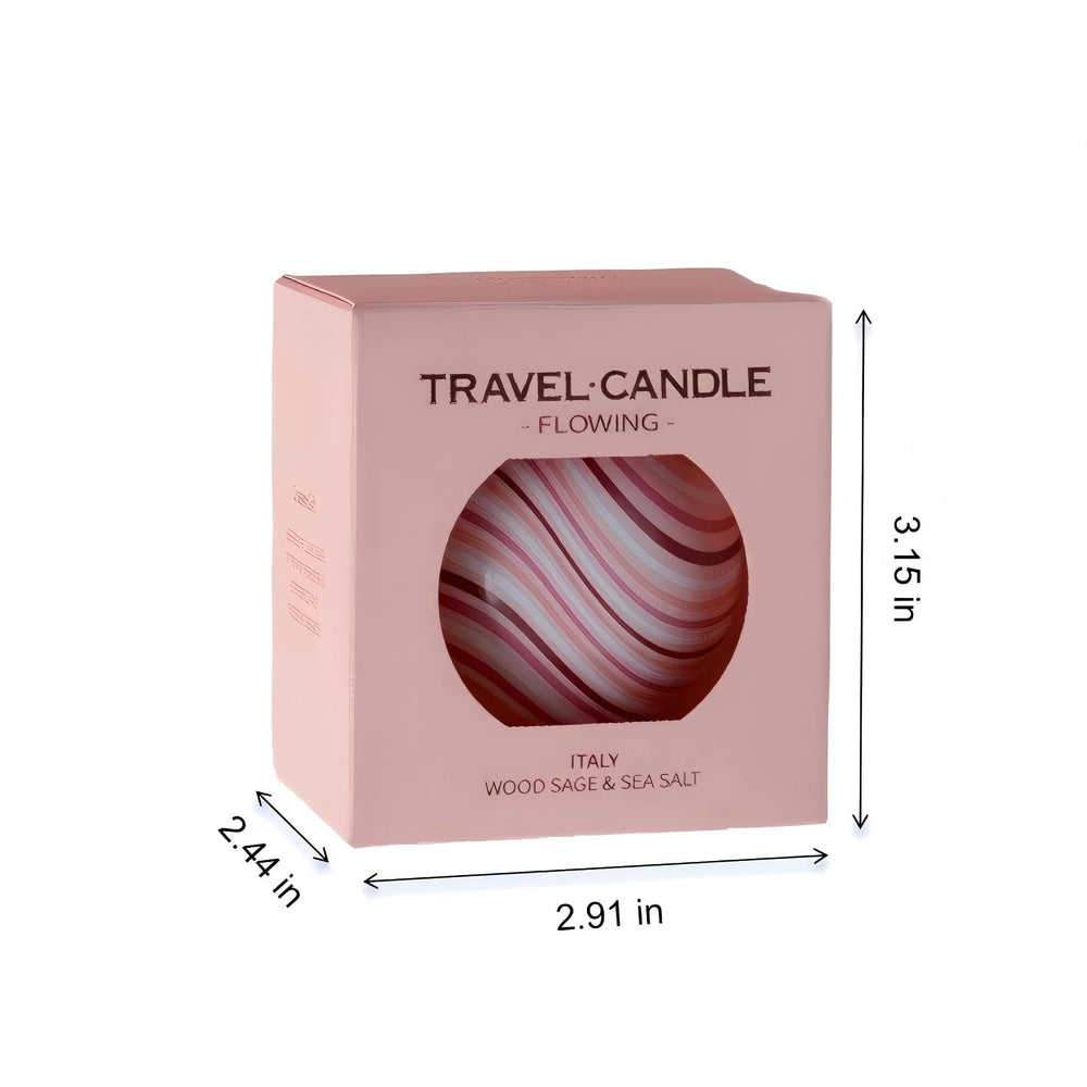 Aurestan Wood Sage & Sea Salt candle tin evokes coastal Italy ambiance.