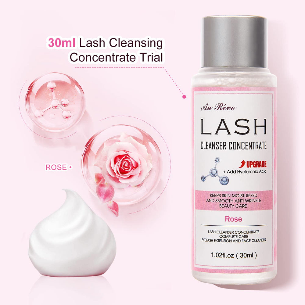AuReve Lash Shampoo Concentrate-180ml output showing extended cleansing capacity for salons