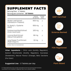 Orange-flavored lung detox drink made with Auric Resp 365